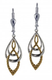 Celtic knot and Goldtone Rope Effect Earrings - 7130
