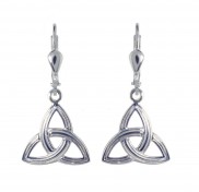 Ridged trinity knot drop earrings - 7143