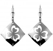 Highly polished cut out shamrock earrings - 7183