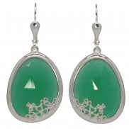 Shamrock Earrings Choose Green Onyx or Sodalite - 7196