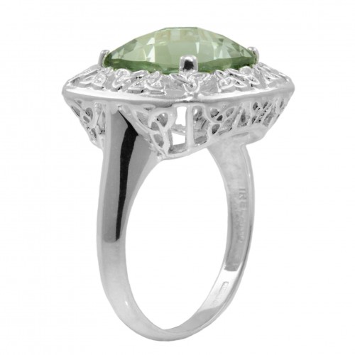 Green amethyst and trinity ring 1167 Side View