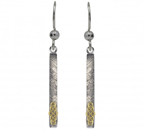 Silver Long Celtic Weave Earrings